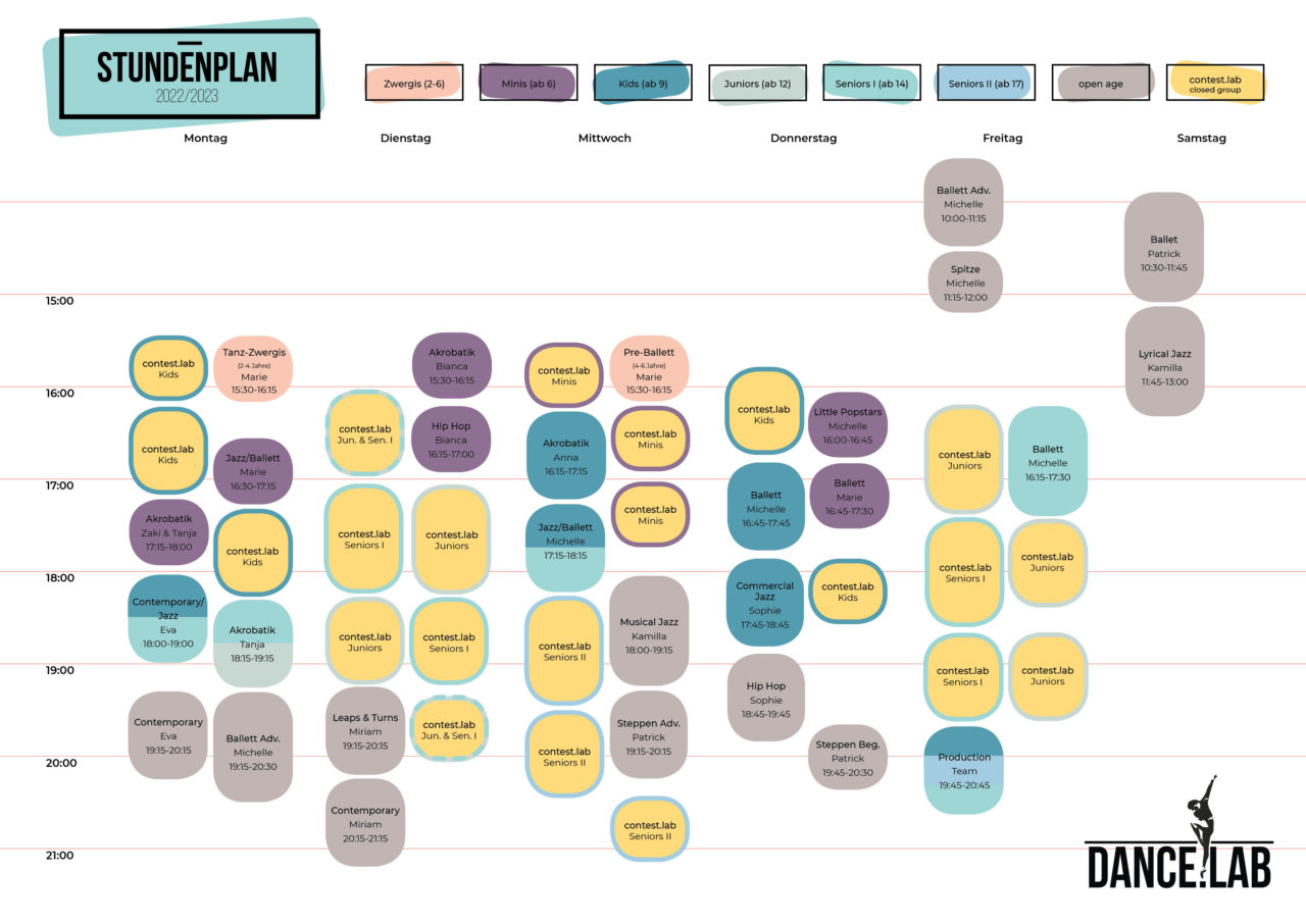 Stundenplan DANCE.LAB